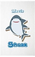 Mavis Shark A5 Lined Notebook 110 Pages: Funny Blank Journal For Family Baby Shark Birthday Sea Ocean Animal Relative First Last Name. Unique Student Teacher Scrapbook/ Composition Great Fo