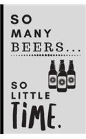 So Many Beers So Little Time: Blank and Lined Notebook Journal - Half and Half Dual Notebook