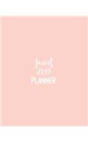 Jewel 2019 Planner: Calendar with Daily Task Checklist, Organizer, Journal Notebook and Initial Name on Plain Color Cover (Jan Through Dec), Jewel 2019 Planner