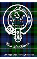 Clan MacKenzie 200 Page Lined Journal/Notebook