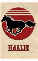 Wild Horse Lined Notebook: Hallie: College Ruled Composition Book Diary Lined Journal