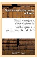 Histoire Abrégée Et Chronologique Du Rétablissement Des Gouvernements