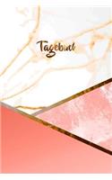 Tagebuch: Schönes rotes weißes Marmormosaik Notizbuch - Elegantes, goldfarbenes Notizbuch für Notizen - Journal Notebook - Gold und Marmor Notizbuch zum Selbe