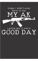 AK Gun Weapon Notebook / Journal: AK Gun Weapon Notebook / Journal gift Journal 6 x 9 120 pages