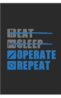 Eat Sleep Operate Repeat: Graph Paper Notebook (6" x 9" - 120 pages) Surgeons Notebook for Daily Journal, Diary, and Gift