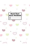 Blank Sheet Music Notebook: Easy Blank Staff Manuscript Book Large 8.5 X 11 Inches Musician Paper Wide 12 Staves Per Page for Piano, Flute, Violin, Guitar, Trumpet, Drums, Cell