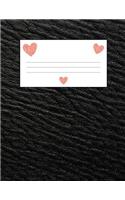 Black Leather Look Pink Hearts 8.5 x 11 150 Pages Journal Notebook