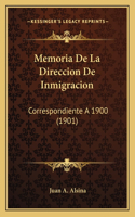 Memoria de la Direccion de Inmigracion