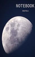 Notebook: : Notebook Journal - Black soft cover shows the moon in a stylish - 100 pages in size 8 * 10