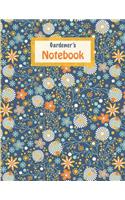 Gardener's Notebook -Retro Doodle Flowers Pattern