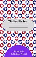 American Flag Theme Wide Ruled Line Paper