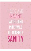 I Became Insane With Long Intervals Of Horrible Sanity