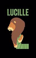 Lucille: Animals Coloring Book for Kids, Weekly Planner, and Lined Journal Animal Coloring Pages. Personalized Custom Name Initial Alphabet Christmas or Birt