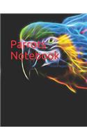 Parrots Notebook: Notebook Large Size 8.5 X 11 Ruled 150 Pages Softcover