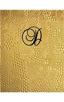 D: Personal Initial "D", Notebook, 8.5x11 Inches, Lined