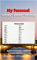 My Calendar + Planner + Notebook (ruled, 200 pages, 5