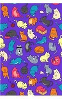 Bullet Journal Notebook for Cat Lovers Fun Cat Pattern 7: Graph Design - 162 Numbered Pages with 150 Graph Style Grid Pages, 6 Index Pages and 2 Key Pages for Journaling, Writing, Planning and Doodling, for