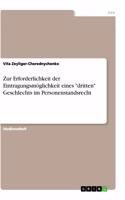 Zur Erforderlichkeit der Eintragungsmöglichkeit eines 