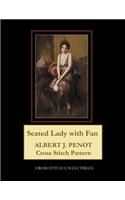 Seated Lady with Fan: Albert J. Penot Cross Stitch Pattern