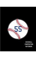 55 Baseball Composition Notebook
