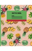 Sketchbook: Zinnwaldite watercolor cute journal for teens. tropical school, fruit punch sketch paper to draw and sketch in for student.