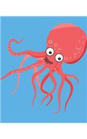 OCTOPUS Composition Notebook: 7.5 X 9.25 Primary Ruled 110 pages book for girls, kids, school, students and teachers