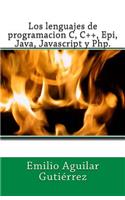 lenguajes de programacion c, c++, epi, java, javascript y php
