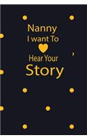 nanny I want to hear your story: A guided journal to tell me your memories, keepsake questions.This is a great gift to mom, grandma, nana, aunt and auntie from family members, grand