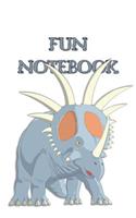 Fun Notebook: Boys Books - Mini Composition Notebook - Ages 6 -12 - Blue Triceratops Book