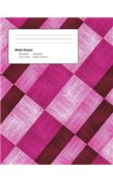 Pink Geometric Composition Notebook: Composition Book, Journal, Cute Notebooks, Cool Notebooks, School Books (7.44 X 9.69) Large, Composition Notebook Wide Ruled Paper, 100 Sheets