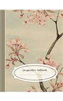 Composition Notebook: Large Ruled Lined Journal for Women - Writing and Journaling Paper Book - Japanese Cherry Blossom Vintage Illustration
