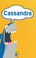 Cassandra: Personalized Shark Handwriting Practice Paper for Kids Notebook 120 Pages 6x9