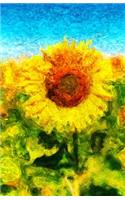 Journal: Sunflower Painting: Lined Journal, 120 Pages, 5.5 x 8.5, Sunflower, Painting, Soft Cover, Matte Finish(4 Floral Journals)