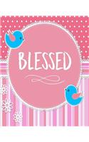 Blessed: Bible Study Journal / Notebook (Pink with Birds and Flowers)