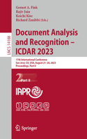 Document Analysis and Recognition - Icdar 2023: 17th International Conference, San José, Ca, Usa, August 21-26, 2023, Proceedings, Part II