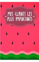Mes clients les plus importants: Carnet à compléter pour l'enregistrement des conversations avec les (nouveaux) clients - Motif: Pastèque