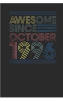 Awesome Since October 1996: Graph Paper Notebook - Happy Birthday Gift or Happy Anniversary Gift Idea