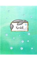 Kendall: Kawaii Manatee (Teddy Bear of the Sea) personalized notebook. Lined paper with Manatee companions