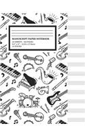 Manuscript Paper Notebook: Cover, 12 Staff Music Paper, Blank Music Sheets 8.5 x 11, 100 Pages (Notebook for Kids Musicians & Songwriting)