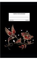 Composition Notebook: College Ruled School Exercise Book - Red Hummingbird