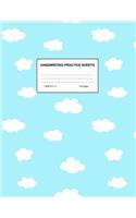Handwriting Practice Sheets: Cute Blank Lined Paper Notebook for Writing Exercise and Cursive Worksheets - Perfect Workbook for Preschool, Kindergarten, 1st, 2nd, 3rd and 4th Gr
