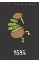 Kiwi bird is cutted like a Kiwi bird Calendar 2020