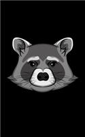 Notebook: Racoon Head Illustration - 100 Dot Grid Pages - Soft Cover - Small Size - 5 x 8 inch