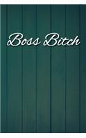Boss Bitch Notebook: Lined Journal, 120 Pages, 6 x 9, Gag Gift For Female Boss Journal, Blue Fence Matte Finish
