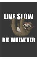 Live Slow Die Whenever Notebook: Lined Journal, 120 Pages, 6 x 9, Affordable Gift Journal Matte Finish