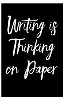 Writing Is Thinking On Paper: Blank Lined Journal