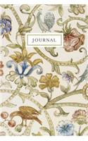 Journal: Vintage Painted Floral Design - Journal, Diary, Notebook - 120 Blank Lined 6x9 College Ruled Pages