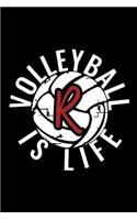 R Monogram Initial Volleyball Journal