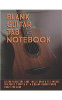 Blank Guitar Tab Notebook: Guitar Tablature Sheet Music Book 8.5x11 Inches 100 Pages 7 Staves with 5 Blank Guitar Chord Chart Per Page (Volume 10)