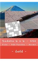 Sudoku 6 X 6 - 250 Even - Odd Puzzles - Hermit - Gold